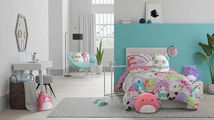 Squishmallows Bedding Super Soft Microfiber Reversible Comforter, Twin, (Official Licensed Product) by Franco