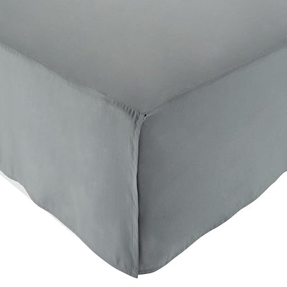 Amazon Basics Lightweight Pleated Bed Skirt, Machine Washable, Wrinkle and Fade Resistant, Full, Dark Grey