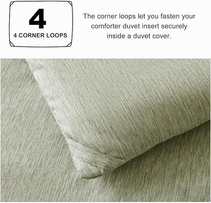 CozyLux King Size Comforter Set, 3 Pieces Olive Green Soft Luxury Cationic Dyeing Comforter King Size Bedding Set, Breathable Lightweight Bed Sets with 1 Down Alternative Comforter and 2 Pillow Shams