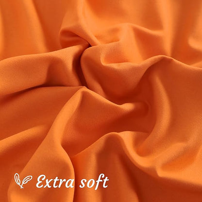 NTBAY King Pillow Cases Set of 2, 2 Pack Brushed Microfiber 20x40 Pillow Cases, Soft, Wrinkle, Fade, Stain Resistant Orange Pillow Cases with Envelope Closure, 20x40 Inches, Orange