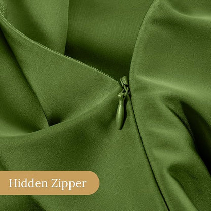 INFIIXSO Mulberry Silk Pillowcase for Hair and Skin, Silk Pillow Cases Queen with Hidden Zipper 20x30 Inches, Extraordinary Smooth and Soft Cooling Pillow Cases for Hot Sleepers(Cedar Green, 1 Pack)