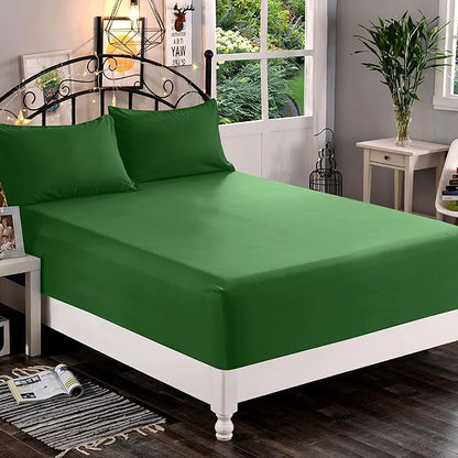 Elegant Comfort 1500 Premium Quality Fitted Sheet Ultra Soft 18-24 Inch Extra Deep Pocket - Single Fitted Sheet for High Mattress - Wrinkle Free with Smart Storage Pockets, Twin/Twin XL, Hunter Green
