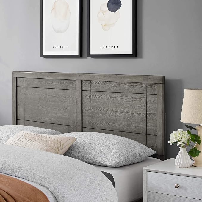 Modway MOD-6220-GRY Archie Twin Wood Headboard, Gray