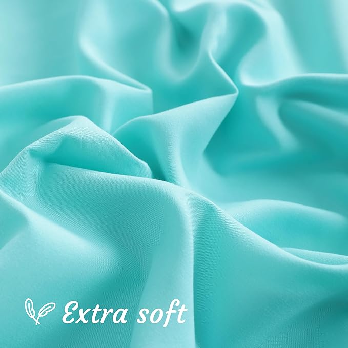 NTBAY Toddler Pillow Cases Set of 2, 2 Pack Brushed Microfiber 14x20 Pillow Cases, Soft, Wrinkle, Fade, Stain Resistant Aqua Pillow Cases with Envelope Closure, 14x20 Inches, Aqua