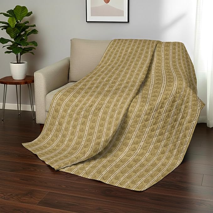 Warner Bros Lord of The Rings Middle Earth Quest Quilted Throw Blanket, Fantasy Map Pattern, Adults Boys Girls, Soft Lightweight Bedding for Bed, or Couch, 60 x 80 inches