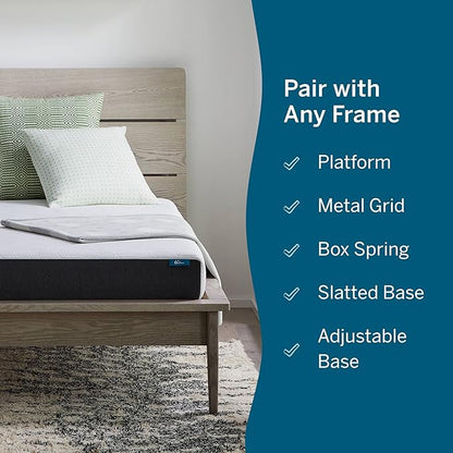 Lucid 6 Inch Memory Foam Mattress – Low Profile – Medium Firm Feel - Infused with Bamboo Charcoal and Gel - Bed in a Box - Temperature Regulating - Breathable - Queen Size