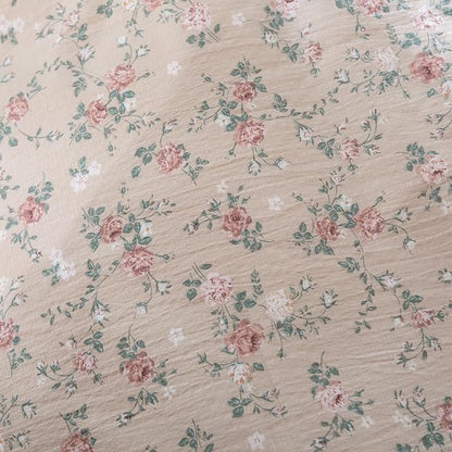Queen Size Comforter Set Floral Soft 3 Pieces Chic Crinkle Gauze Fabric Garden Style Vintage Floral Print Botanical Comforter for All Seasons Luxury Warmth Comfy Breathable with 2 Pillowcases