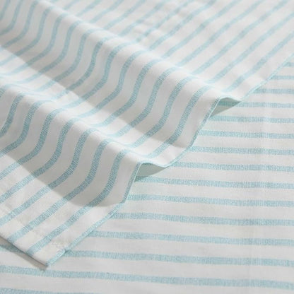 Tommy Bahama - King Sheet Set, Cotton Percale Bedding Set, Super Soft, Oeko-Tex Certified (Cool Beach Stripe Turquoise, King)