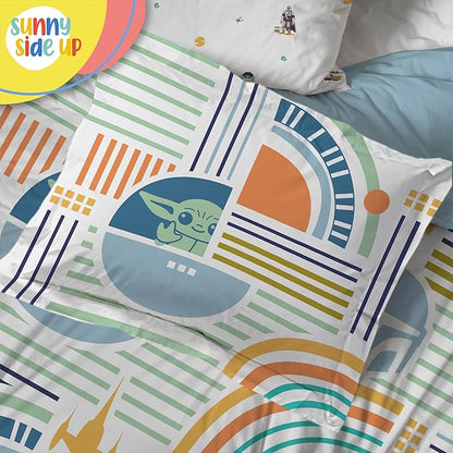 Sunny Side Up Kids Comforter Set Includes Sheets and Pillow Covers - Soft and Cozy Bed Set for Stylish Room Decor, Multicolor - The Mandalorian, 5 Piece Twin Size Bedding