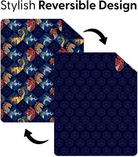 Northwest Dungeons & Dragons Dragons & Dice Quilted Blanket, Comfy Throw, Soft Lightweight Bedding for Bed, or Couch, 60 x 80 inches