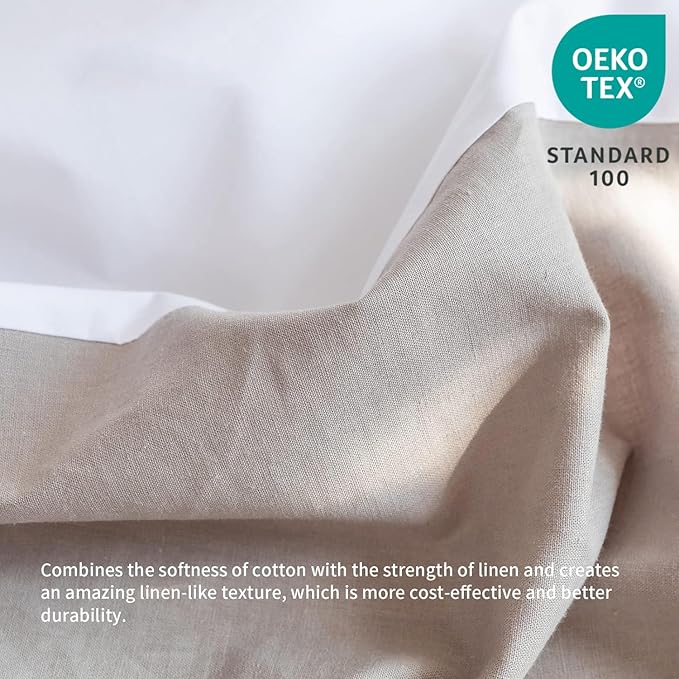 BISELINA French Linen Bed Skirt with Pleated Corner 14-Inch Tailored Drop Natural Flax Cotton Blend Basic Dust Ruffle Soft Cozy Farmhouse Bedding (14" Full, Basic Grey)