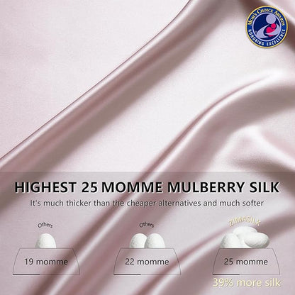 ZIMASILK 25 Momme 100% Pure Mulberry Silk Pillowcase for Hair and Skin Care, Highest Grade 6A Pillow Cases for Women, Long-Lasting Durablity, Gift for Women Men, 1Pc (Standard 20"x26", Light Plum)