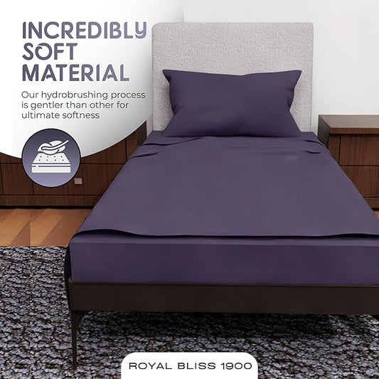 Twin XL Sheet Set - 3 Pcs Set - Fade Resistant Double Brushed MicrofiberXL Twin Sheets, Deep Pocket, Cooling Sheets (Plum)