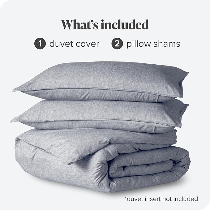Bare Home Bedding Duvet Cover Full Size - Premium 1800 Super Soft Collection - Lightweight, Duvet Cover - Soft Textured Bedding (Full, Heathered Midnight Blue)