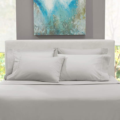 Hearth & Harbor Extra Deep Pocket Sheets - Fits Mattress 18-24 Inches Deep - Extra Deep Pocket Twin XL Sheets Sets - 4 Piece Twin XL Size - Silver