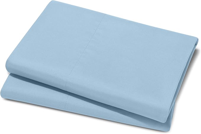 Bare Home Microfiber Pillow Cases - Standard Size Set of 2 - Cooling Pillowcases - Double Brushed - Easy Care - Envelope Closure (Standard Pillowcase Set of 2, Light Blue)