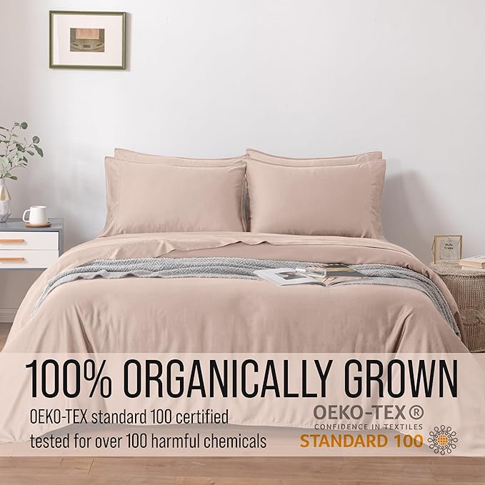 Bella Coterie 6 Piece Luxury Bamboo Viscose California King Size Sheet Set | 100% Organically Grown | Cooling for Hot Sleepers | 18" Deep Pocket | Soft & Hypoallergenic | 4 Pillowcases [Dusty Rose]