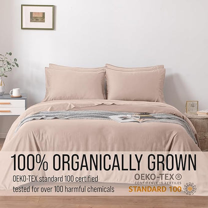 Bella Coterie 6 Piece Luxury Bamboo Viscose California King Size Sheet Set | 100% Organically Grown | Cooling for Hot Sleepers | 18" Deep Pocket | Soft & Hypoallergenic | 4 Pillowcases [Dusty Rose]
