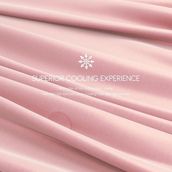 Sheal Cooling Comforter Queen Size 80'' x 90'', Q-Max Rating of >0.4, Double-Sided Cool Tech Comforter & Colors, All-Season Lightweight Blanket to Quickly Cool Down, Pink Blue