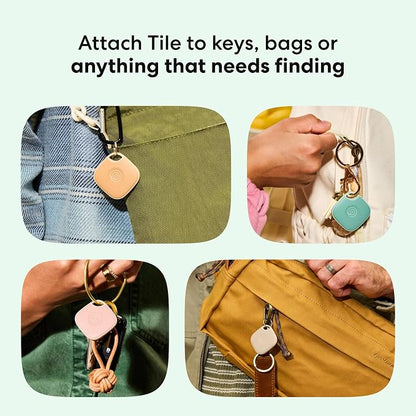 Life360 Tile - Bluetooth Tracker, Keys Finder and Item Locator for Keys, Bags and More. Phone Finder. Both iOS and Android Compatible. 4-Pack (Colors)