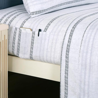 Elegant Comfort Softest and Coziest 4-Piece Sheet Set - 1500 Premium Hotel Quality Microfiber - Deep Pocket, Wrinkle Resistant 4-Piece Floral Bed Sheet Set, Twin, Traci Gray