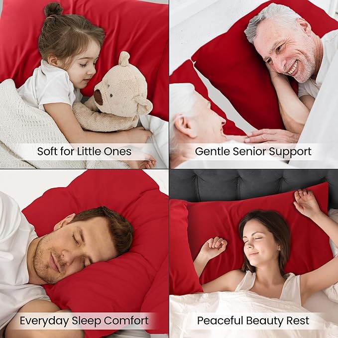 Utopia Bedding King Pillow Cases - 2 Pack - Envelope Closure - Soft Brushed Microfiber Fabric - Shrinkage and Fade Resistant Pillow Covers King Size 20 X 40 Inches (King, Red)