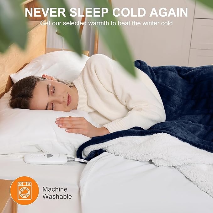 Electric Blanket Full Size Heated Blanket 72''X84'' - Fleece Heated Blankets Washable with 5 Heating Level & 10 Hour Auto Off Heated Lap Blanket for Office, Chair Blanket for Winter, Great Gift Ideas