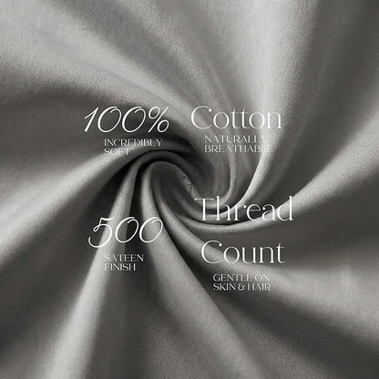Beckham Hotel Collection Pillowcases King Size Set of 2, Cool Touch Cotton Sateen Fabric, 500TC, Silky Smooth & Soft, Open End, Dark Gray