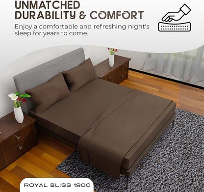 Full Size Bed Sheets – 4Pcs Bed Sheets Full Size Set, Deep Pocket, Double Brushed Microfiber, Fade Resistant, Soft & Breathable for Cozy and Comfortable Sleep(Chocolate)