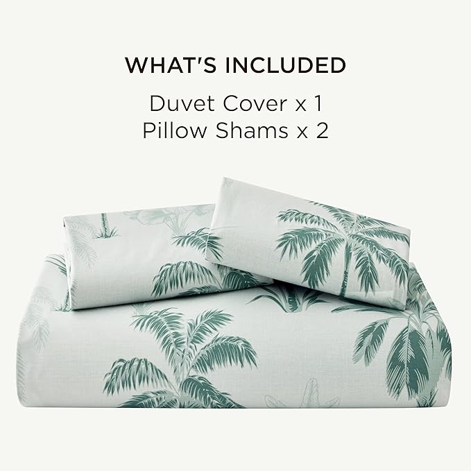 Bedsure Duvet Cover King Size - 100% Cotton Reversible Floral King Duvet Cover Set with Zipper Closure, 3 Pieces Soft & Breathable PureWoven Green Milieu Bedding Set with 2 Pillow Shams 20"x36"