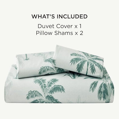 Bedsure Duvet Cover Queen Size - 100% Cotton Reversible Floral Queen Duvet Cover Set with Zipper Closure, 3 Pieces Soft & Breathable PureWoven Green Milieu Bedding Set with 2 Pillow Shams 20"x26"