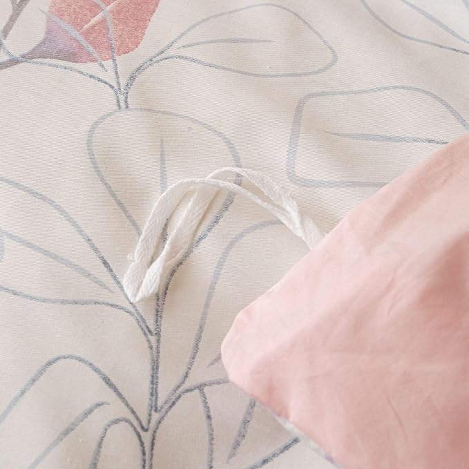 OAITE Duvet Cover Set King Size Floral Pattern Ultra Soft 100% Cotton Duvet Cover Sets 3-PC, Breathable Duvet Cover with Zipper Closure & Corner Ties(2 Pillow Shams,1 Duvet Cover)