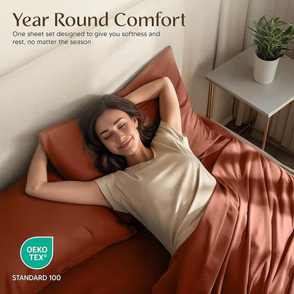 Utopia Bedding Twin Sheet Set – 3 Piece Bed Sheets for Twin Size Bed, Soft and Breathable Microfiber, Includes 1 Fitted Sheet, 1 Flat Sheet and 1 Pillowcase – OekoTex (Orange)