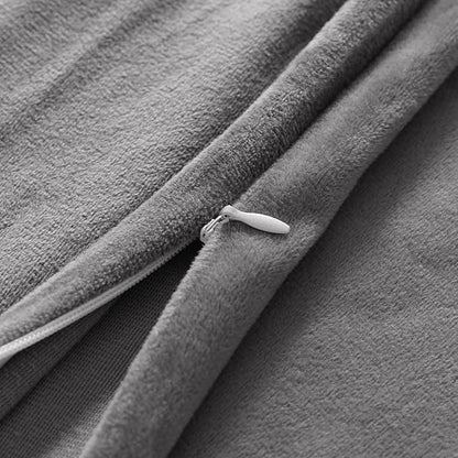 NTBAY 1 Pack Zippered Velvet Body Pillow Cover, Super Soft and Cozy Luxury Fuzzy Flannel 20x54 Long Pillowcase with Zipper, 20x54 Inches, Smoke Grey