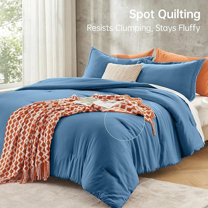 MUXHOMO Queen Comforter Set, All Season Ultra Soft Down Alternative Bedding - 3 Piece Lightweight Bed Set Includes 1 Comforter (90"x90") and 2 Pillow Shams (20"x26"), Teal