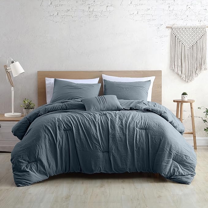 Modern Threads 4-Piece Garment-Washed Comforter Set Beck Denim King