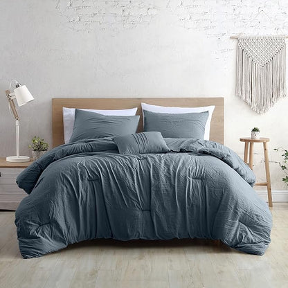Modern Threads 4-Piece Garment-Washed Comforter Set Beck Denim King