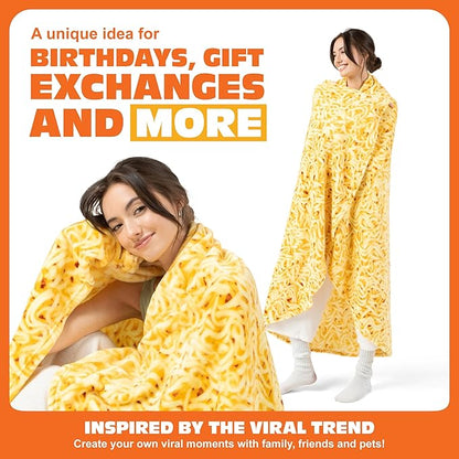 Cozy Concepts Co. Ramen by Relatable, Viral Trend Inspired, Looks Like a Giant Bowl of Ramen Noodles to Wrap Yourself Up In, Easter Gift for Kids & Teens, Easter Basket Filler, Large 65” Throw Blanket