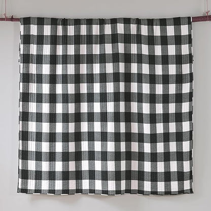 Levtex Home - Camden Quilt Set -Twin/Twin XL Quilt (68 x 86 in.) + One Standard Pillow Sham (26 x 20 in.) - Buffalo Check in Black and Cream - Reversible Pattern - Cotton