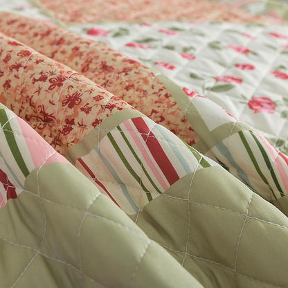 HoneiLife King Size Quilt Sets - 3 Piece Microfiber Quilt Set Lightweight Bedspreads Reversible Coverlets Rustic Bed Cover King Quilt Bedding Set All Season Use