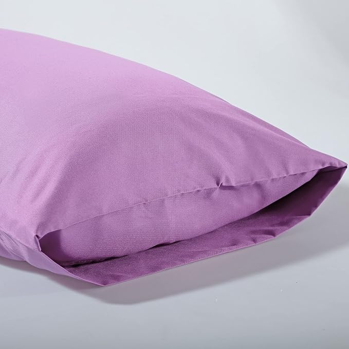 Evolive Ultra Soft Brushed Microfiber Standard Size 20"x30" Pillowcases Pair Set of 2 with Envelope Closure (20"x30" Standard, Lavender)