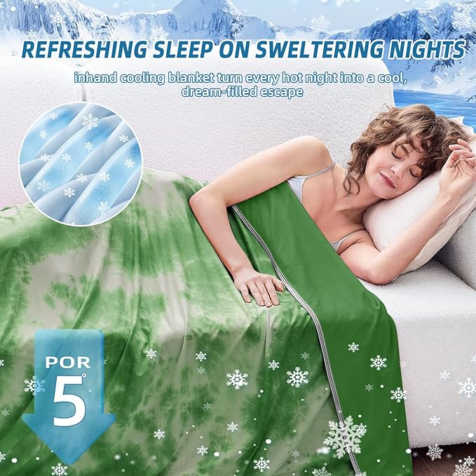 inhand Cooling Blanket Full Size (80"x90"), Cooling Blankets for Hot Sleepers, Absorbs Heat to Keep Adults Cool for Summer Nights Sweats, Thin Cold Lightweight Blanket for Couch Bed, All Season Use