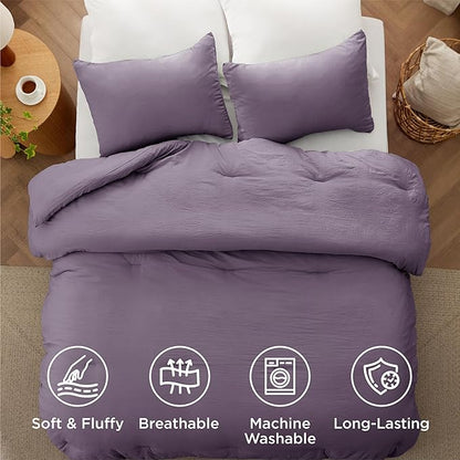 Bedsure Twin/Twin XL Comforter Set, Grayish Purple Soft Prewashed Bedding for All Seasons, 2 Pieces GentleSoft™ Bed Set, 1 Lightweight Comforter (68"x88") and 1 Pillowcase (20"x26")