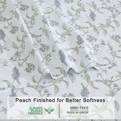 RUVANTI 100% Organic Cotton Sheets Twin XL, Percale Weave, GOTS Certified, 3-Piece Set, Deep Pocket 15", Crisp & Breathable, Soft Durable Bedding, Sábanas Algodón Orgánico – Vine Yard