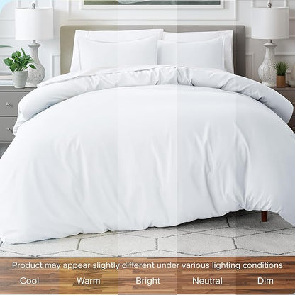 Bare Home Bedding Duvet Cover King Size - Premium 1800 Super Soft Collection - Lightweight, Cooling - Soft Breathable Bedding Duvet Cover (King, White)