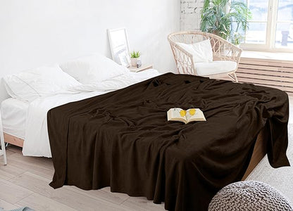 Utopia Bedding Brown 100% Cotton Blanket [Queen Size - 90x90 Inch] Lightweight, Soft and Breathable Thermal Blanket for All Seasons