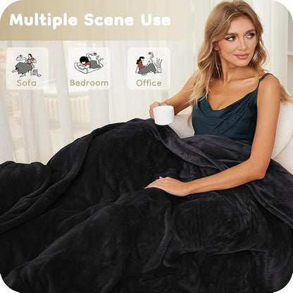 Electric Heated Blanket King Size 90"×100", Comfortable & Luxurious Flannel, 4 Heating Levels & 10 H Auto Shut Off, Dark Grey