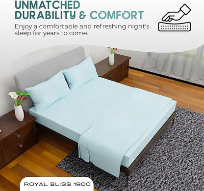 California King Sheet Sets – 4Pcs Cal King Bedding Set, Deep Pocket, Double Brushed Microfiber, Fade Resistant, Soft & Breathable Bed Sheets for Ultimate Comfort(Aqua)