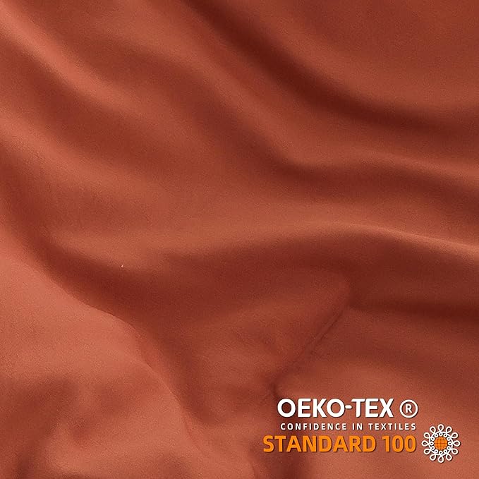 YIRDDEO King Size Comforter Set - King Size Comforter with Ball Pom Fringe, Soft King Bedding Set for All Seasons - 3 Pieces, 1 Comforter (104"x90"inches) & 2 Pillow Shams(20"x36"), Terracotta