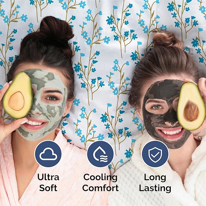 Floral Sheets - Blue Floral Bed Sheet Set - 1 Flat, 1 Fitted & 2 Pillowcases w/ Deep Pockets - Comfy, Wrinkle & Fade Free - Boho Botanical Bedding - Soft, Breathable and Cooling - Cal King Size Set